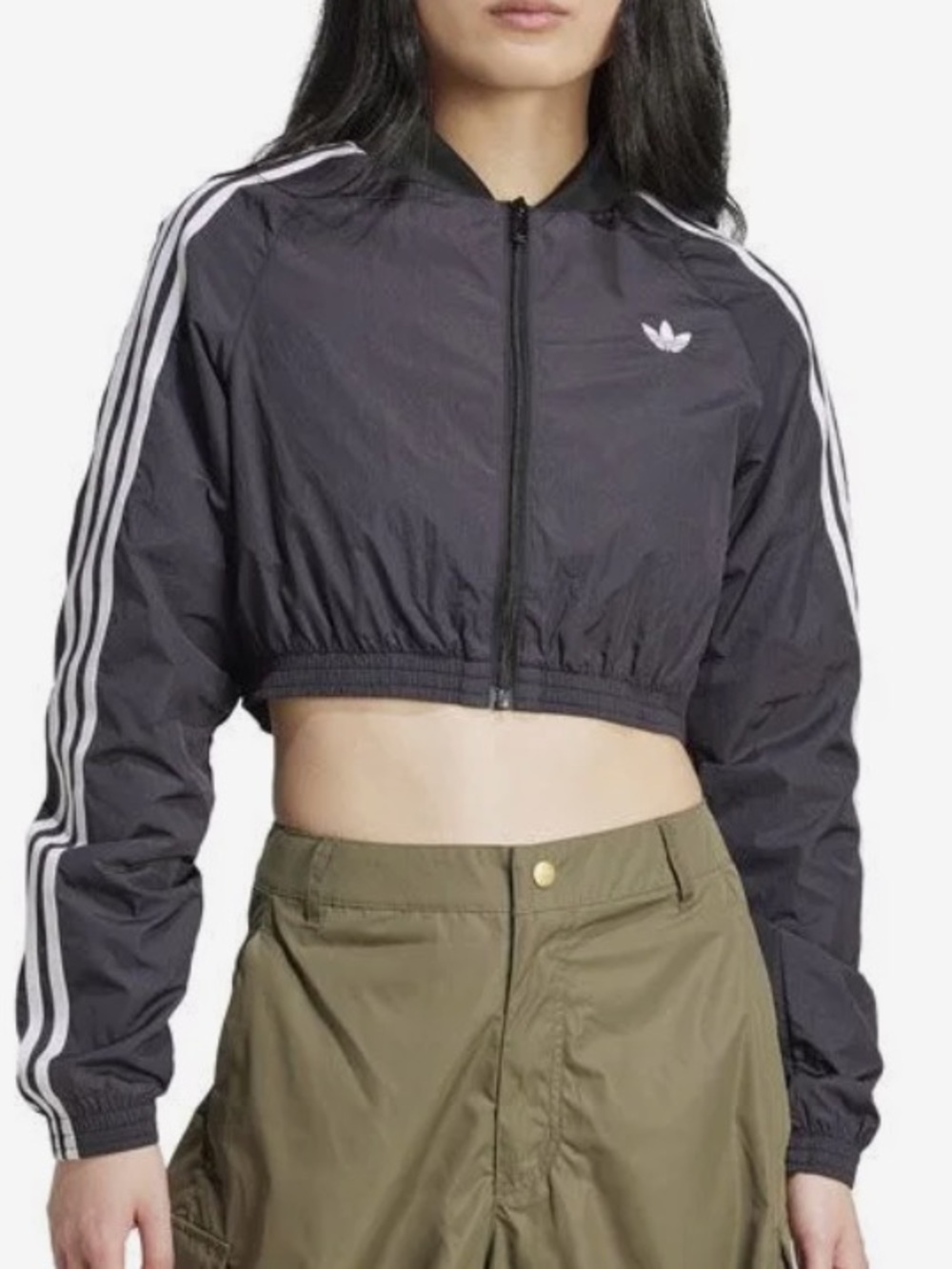 adidas Black Teamgeist Cropped Jacket | Size M